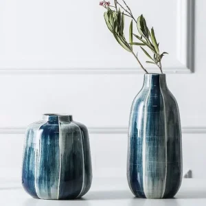 Indigo Blue Ceramic Vase