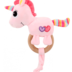 Hochet licorne avec anneau de dentition