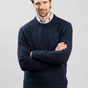 Wool Blend Neps Crew Neck