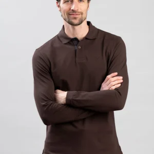 Essential Long Sleeved Tartan Pique Polo Shirt