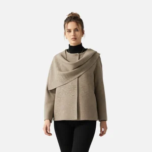 Loranziomode | Pull Manteau Femme Asymétrique Élégant