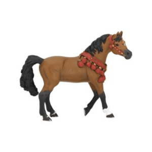 Figurine cheval arabe en tenu de parade