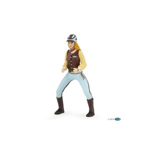 Figurine cavalière fashion bleue