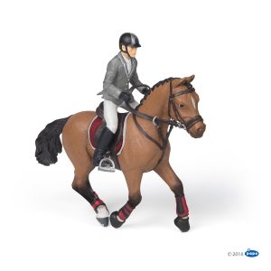 Figurine cheval de concours et son cavalier