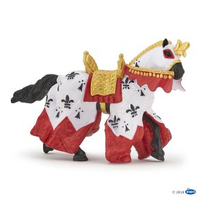 Figurine cheval du roi Arthur rouge