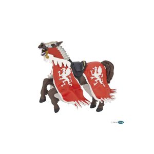 Figurine cheval au roi au dragon rouge